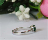 50% Liquidation SALE, Solitaire Heart Ring Silver Emerald Ring Green Heart Ring Unique Engagement Ring Lovers Ring - Lianne Jewelry