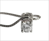 Diamond Circle Pendant Solitaire Pendant 0.36 ct 14K White gold chain included  Minimalist pendant - Lianne Jewelry