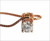 Pendant Diamond Pendant Solitaire Pendant 0.39 ct 14K White gold chain included  Minimalist pendant - Lianne Jewelry