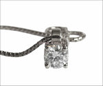 Diamond Pendant Solitaire Pendant 1/4 ct 14K White gold chain included  Minimalist pendant - Lianne Jewelry