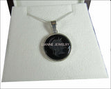 Black Onyx Pendant 18mm Tibetan Silver Antique Silver including chain - Lianne Jewelry