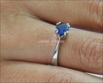 Sapphire Ring Engagement Ring Solitaire Ring 14K White gold September Birthstone - Lianne Jewelry