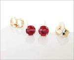 Genuine Ruby Studs Earrings Round Stud Earrings 14K gold Earrings Gold Earrings Top Quality Genuine Ruby Earrings - Lianne Jewelry
