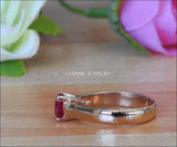 Liquidation, Engagement Ring Solitaire Ring Boho ring Synthetic Red Pink stone Silver July birthstone - Lianne Jewelry