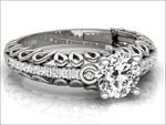 18K Filigree 1.33 ct Diamond Engagement, Unique Engagement Ring, Braided Ring, Swirl Trellis Ring - Lianne Jewelry