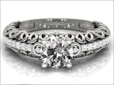 18K Filigree 1.33 ct Diamond Engagement, Unique Engagement Ring, Braided Ring, Swirl Trellis Ring - Lianne Jewelry