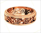Plumeria Ring 18K Rose Gold Filigree Band Milgrain wedding band Unique Ring - Lianne Jewelry