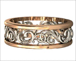 Men's 14K Wedding Band Ornament Ring Celtic Ring Flower Ring Milgrain Edwardian Ring - Lianne Jewelry