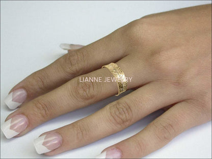 14K Milgrain Band, 7mm Wide Band, Engraved Band, Wedding Band, Gift for Her or Gift for Him - Lianne Jewelry