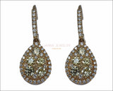 Yellow Gold Diamond Drop Earrings Pear Shape Dangle Earrings Wedding Earrings Teardrop Earrings Bridal Earrings - Lianne Jewelry