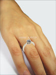 Unique Engagement Ring 1 carat Swirl Prongs Trellis Diamond Solitaire Ring 14K Solid White Gold - Lianne Jewelry