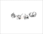 3 mm Gold Stud Earrings Studs White Sapphire 14K White Gold Earrings bridesmaid gift 1/4 carat Wedding Jewelry Anniversary Gift - Lianne Jewelry