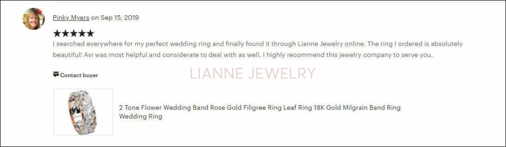 18K Unique Wedding Band Milgrain Band Filigree band Engraved Ring Flower Band Leaf Wedding Band Daughter Gift - Lianne Jewelry