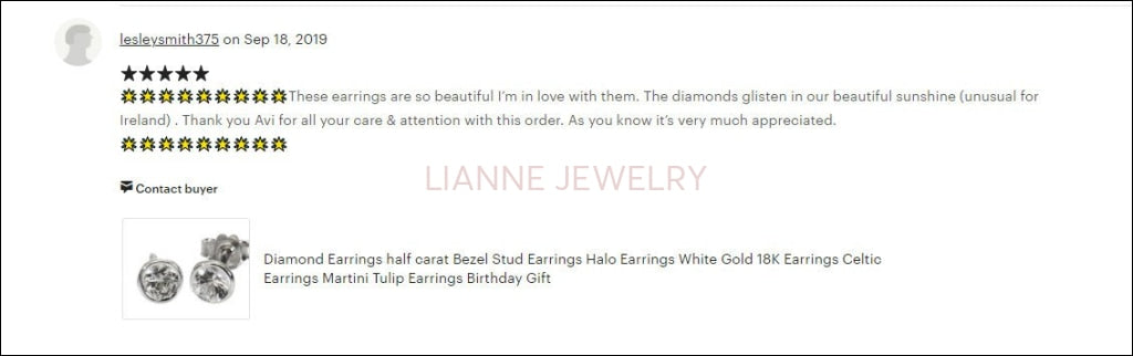 Diamond Earrings half carat Bezel Stud Earrings Halo Earrings White Gold 18K Earrings Celtic Earrings Martini Tulip Earrings Birthday Gift - Lianne Jewelry