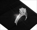 White Gold 2.5 ct Filigree Solitaire 6 prongs 18K Avant Garde Unique Moissanite Engagement Ring - Lianne Jewelry