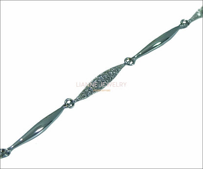 Celtic Jewelry, Diamond Bracelet, 14K White gold 11.40 Grams One carat Diamonds 21 cm, 8"inces - Lianne Jewelry