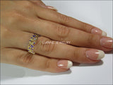 18K Yellow gold Leaves Band with 42 Sapphires Filigree Ring Milgrain Twig Ring - Lianne Jewelry