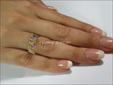 18K Rose gold Leaves Band with 42 Sapphires Filigree Ring Milgrain Twig Ring - Lianne Jewelry