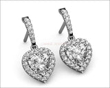 1.3/4 carat Heart Studs bridesmaid Earrings Frame Pave Love Earrings 18K Yellow gold Wedding Earrings forever - Lianne Jewelry