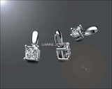1/2 carat Princess Cut Diamond Pendant Solitaire Pendant Womens Diamond Pendant Square Pendant - Lianne Jewelry