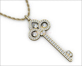 Key Pendant 3 ct Diamonds 18K white gold 13 grams 65 mm Success key  Minimalist pendant - Lianne Jewelry