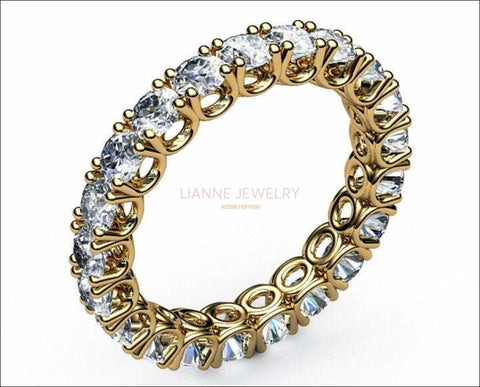 Anniversary Ring Eternity Ring Alliance Ring White Sapphire Ring 2+ carat 18K Yellow White or Rose gold marriage forever 21st Anniversary - Lianne Jewelry