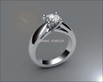 Diamond ring  Unique Engagement Diamond Contour ring Solitaire 3/4 Carat made in 18K Yellow or 18K White gold - Lianne Jewelry