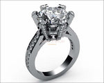 Diamond Engagement Ring 1 carat White gold Big Ring - Lianne Jewelry