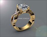 Princess Cut Diamond Engagement Ring, Natural Diamond Engagement Ring, Brutalist Ring, Unique Diamond Engagement Ring, Unique Diamond Rings - Lianne Jewelry